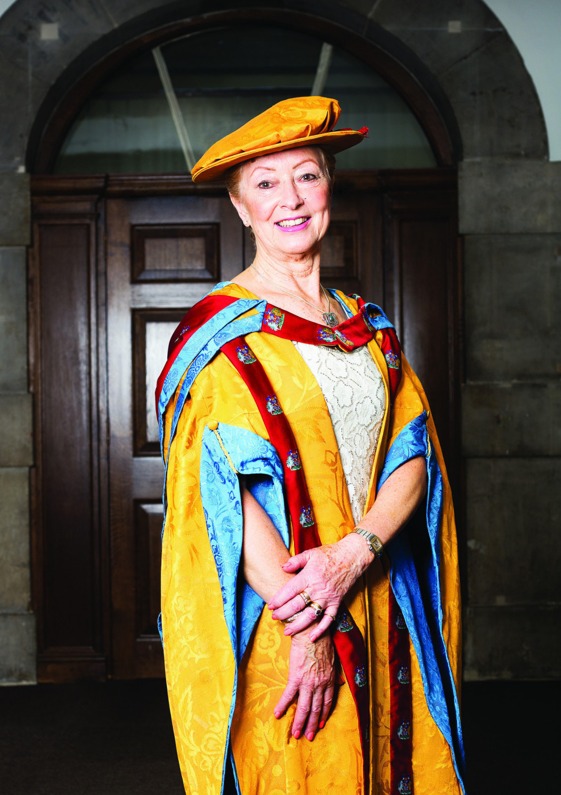 Alumna Ann Brightwell in honorary graduation robes